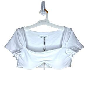NEW Susana Monaco Square Neck Underwire Crop Top in Sugar Medium